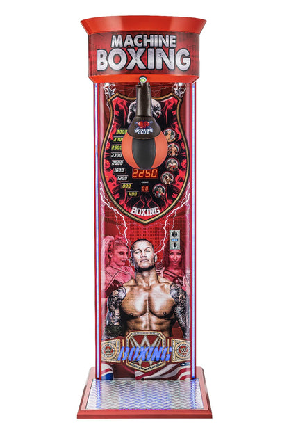 Punch Pro Red Boxing Arcade Machine - Classic Commercial Coin-Op Punching Game