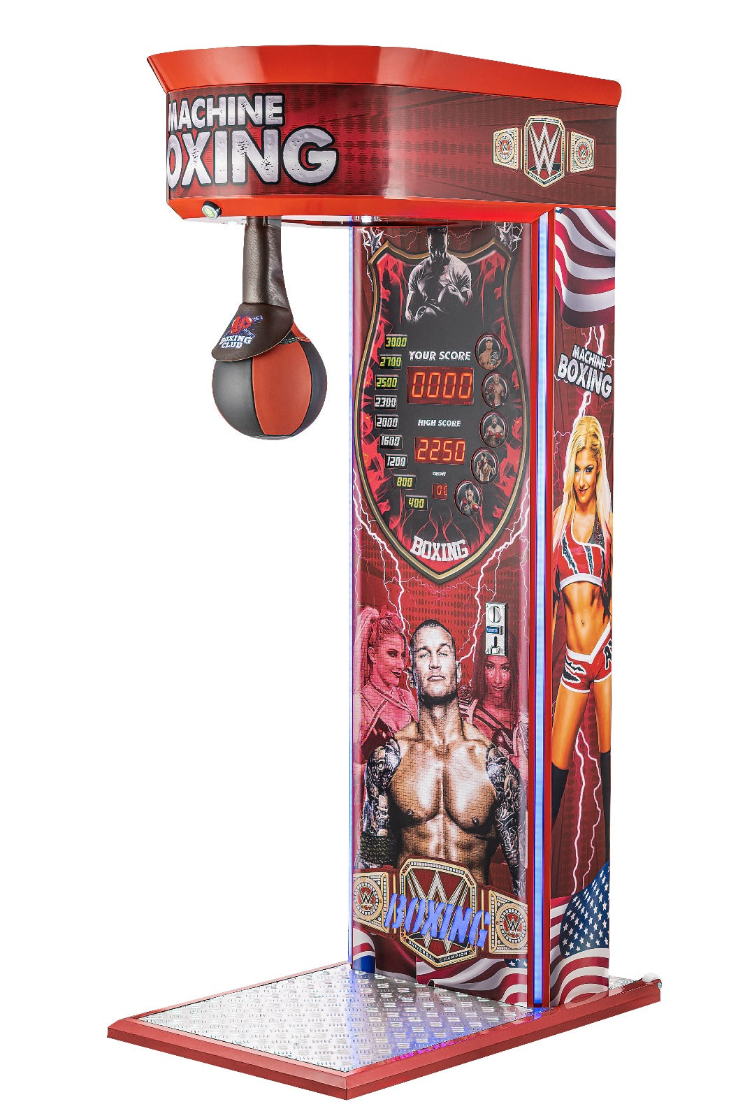 Punch Pro Red Boxing Arcade Machine - Classic Commercial Coin-Op Punching Game