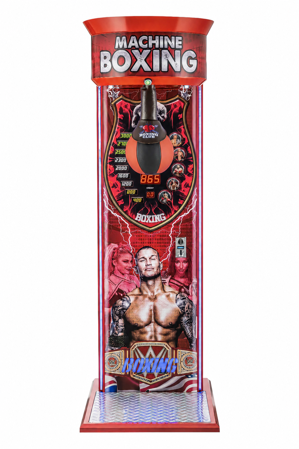 Punch Pro Red Boxing Arcade Machine - Classic Commercial Coin-Op Punching Game