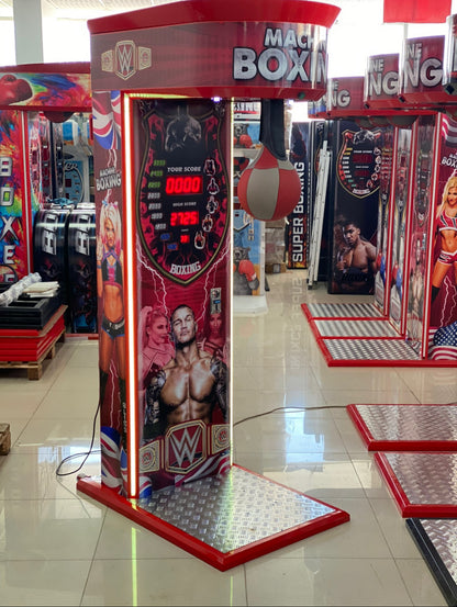 Punch Pro Red Boxing Arcade Machine - Classic Commercial Coin-Op Punching Game