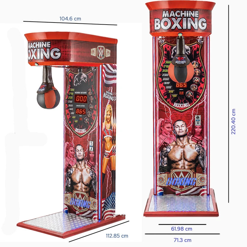 Punch Pro Red Boxing Arcade Machine - Classic Commercial Coin-Op Punching Game