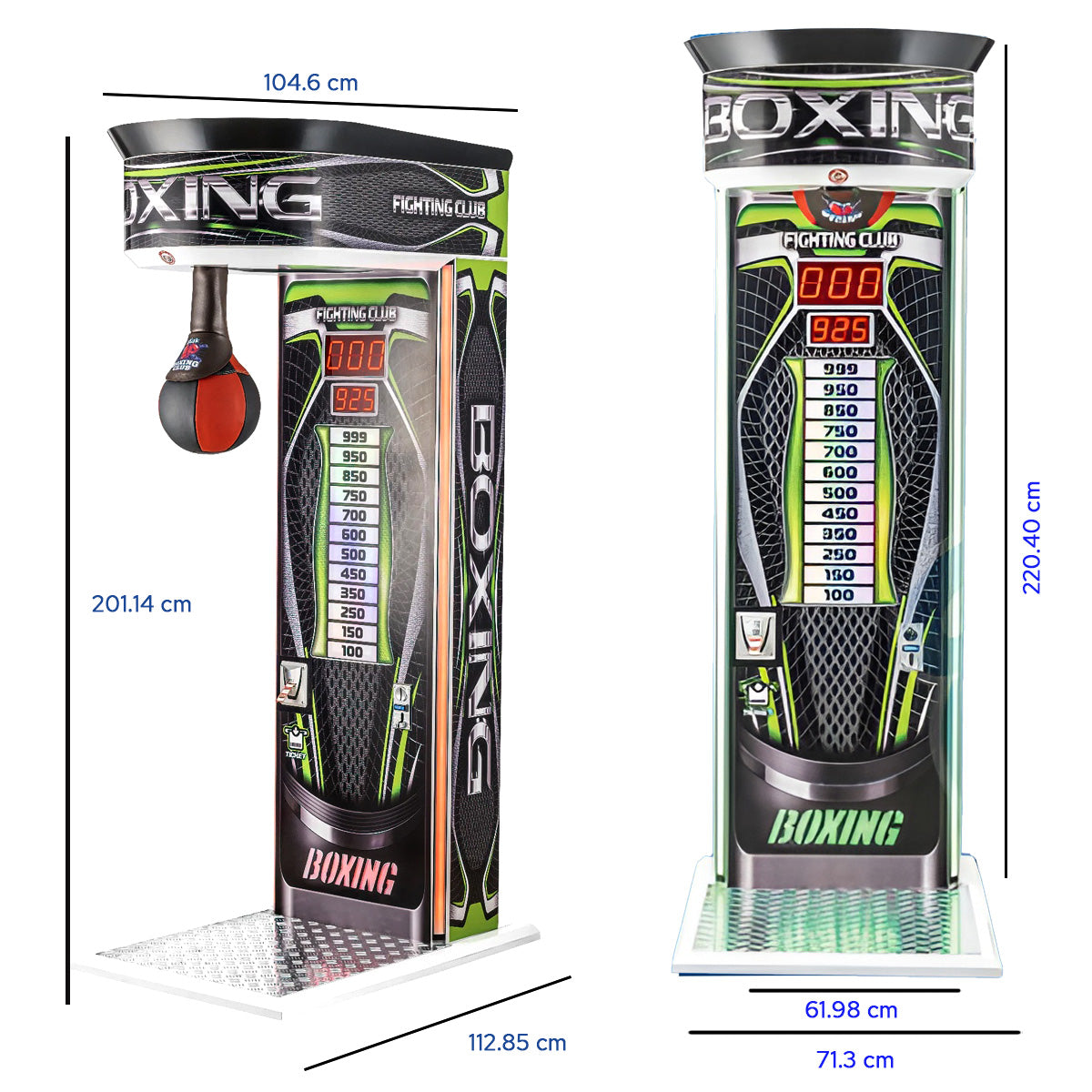 Punch Pro Up-Counter Boxing Arcade Machine - Professional Coin-Op Strength Tester